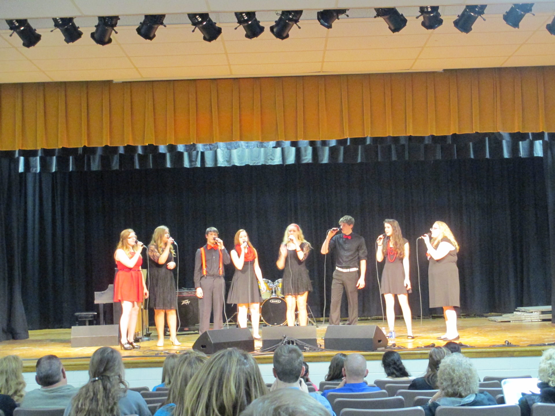 students singing in choir concert
