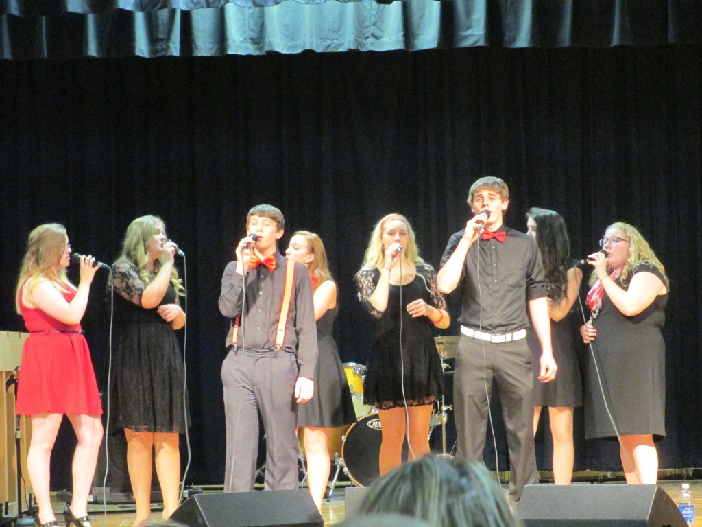 the choir singing a song