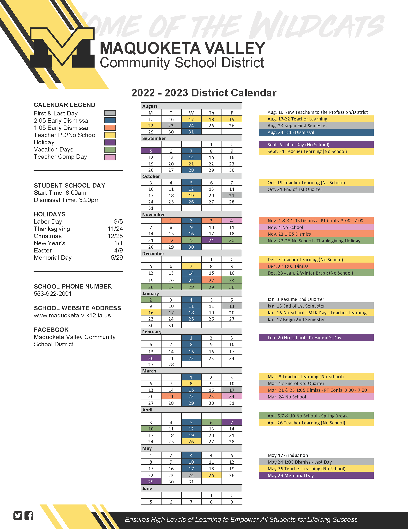 MV District Calendar 2022- 2023